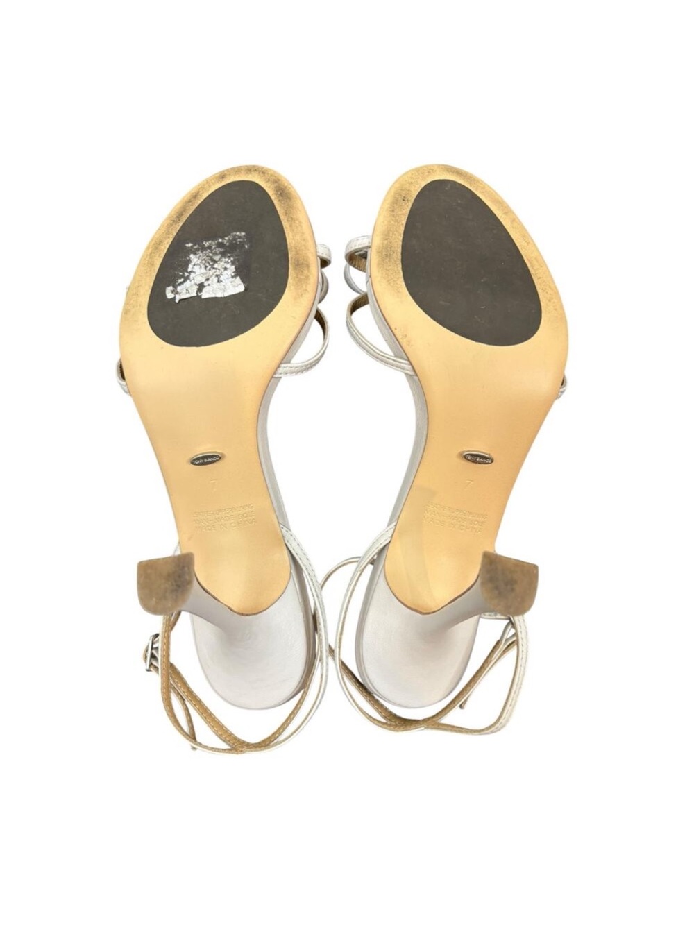 Tony Bianco Lover Bow Sandals Stiletto Heels Ankle Strap Wedding Dove Nappa Sz 7 - Picture 4 of 5